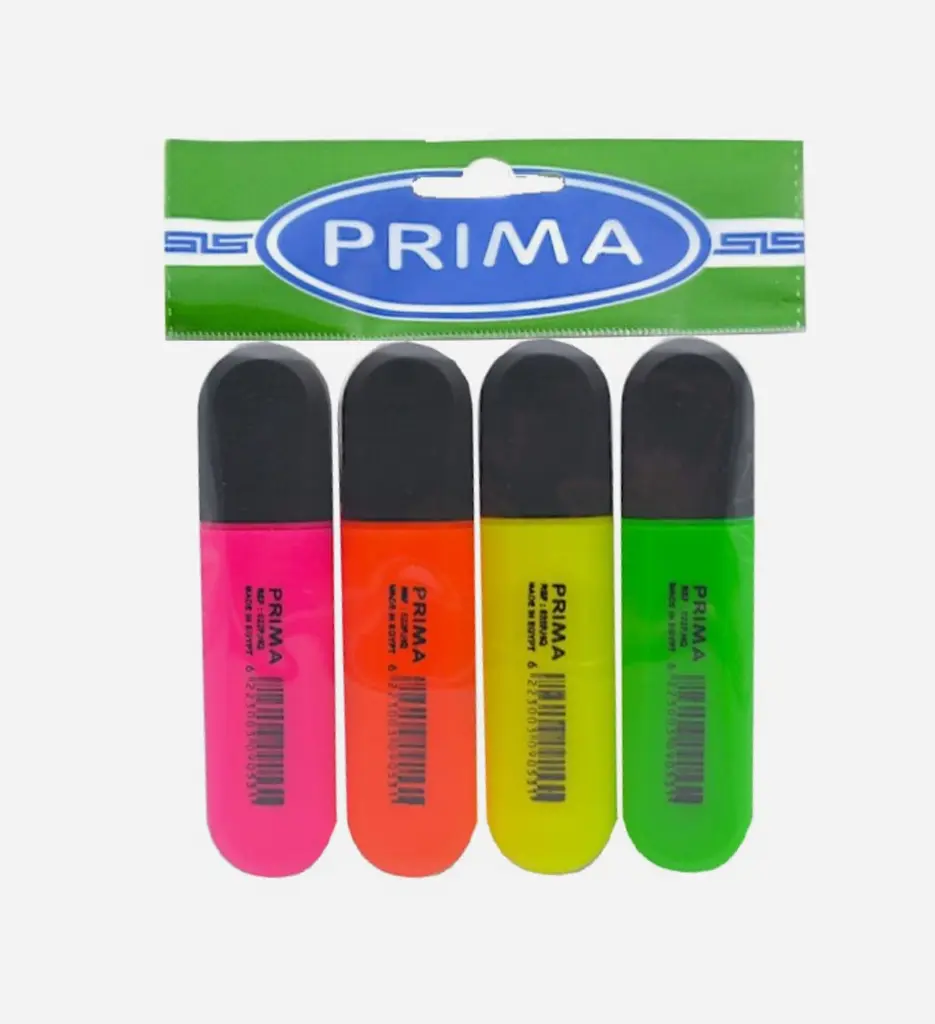 Pochette de 4 Surligneurs Fluo - Prima 