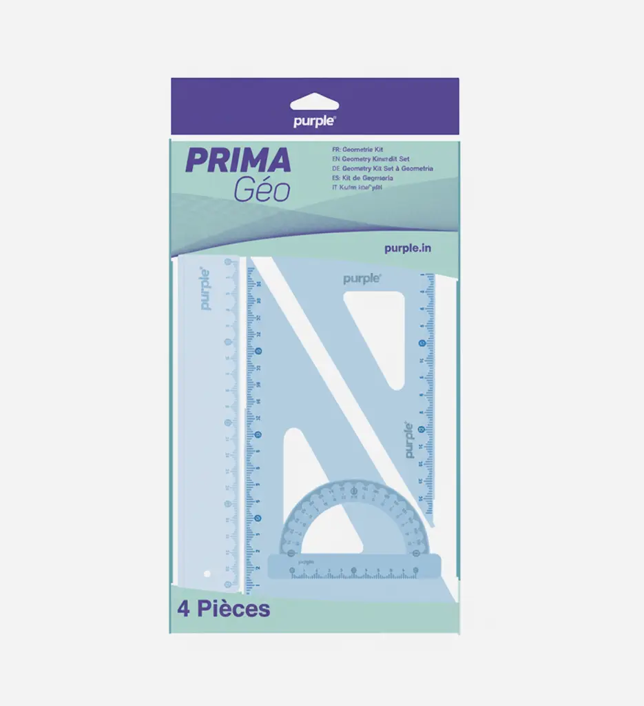 Pochette Géométrique Prima Géo 20Cm 4PCS - Purple