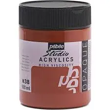 Acrylique Studio High Viscosity 500ML Sienne Brûlée - PEBEO
