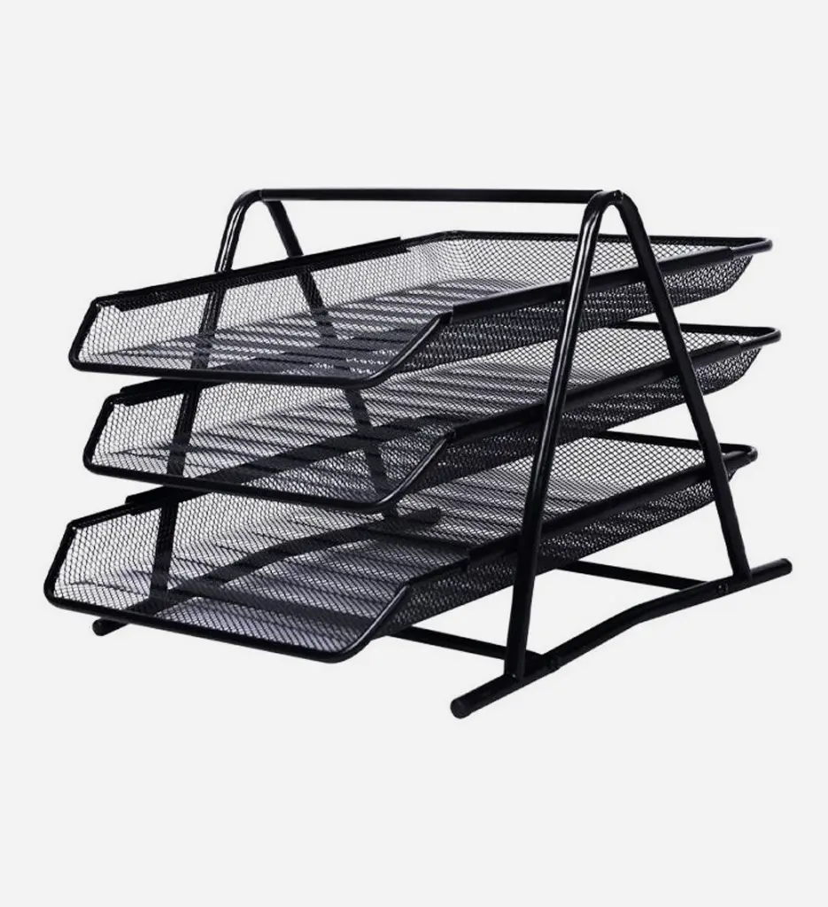 Bac à Courrier Métal 3 étages Noir DL3033