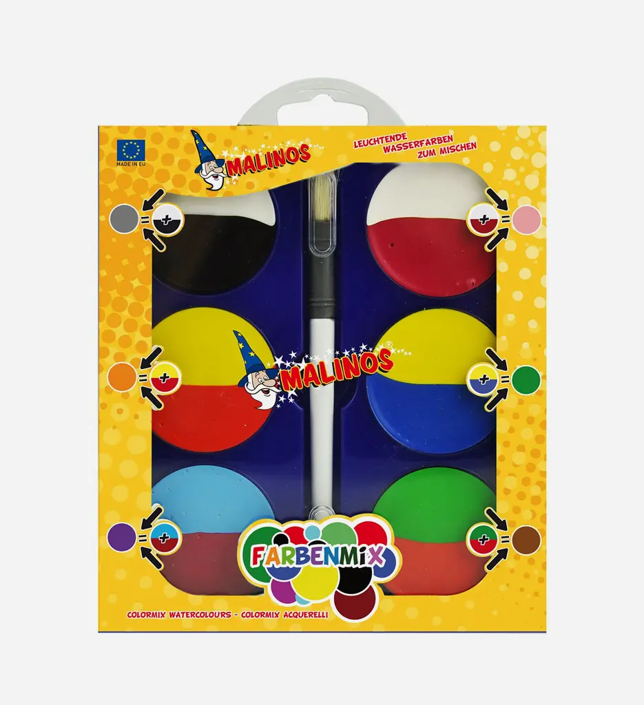 Boite de 06 Aquarelle Couleur Mix Diam 57cm avec pinceau TOY COLOR