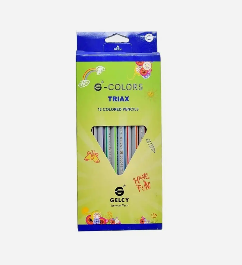 Boite de 12 Crayons de Couleur Long -TRIAX
