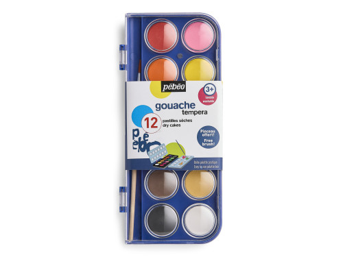 Boite de 12 Pastilles Avec Pinceau - PEBEO