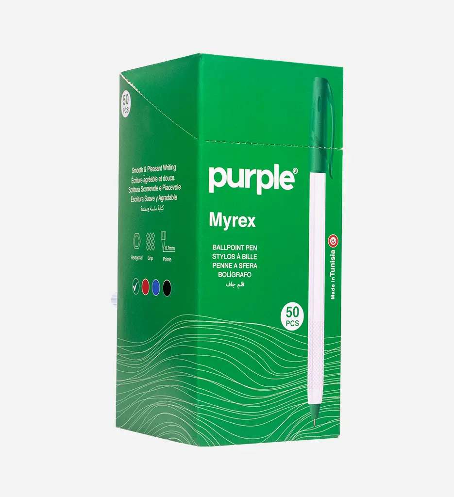 Boite de 50 stylos à bille fine Myrex - Vert
