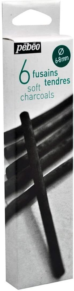 Boite de 6 Fusains Tendre 6-8MM - PEBEO 