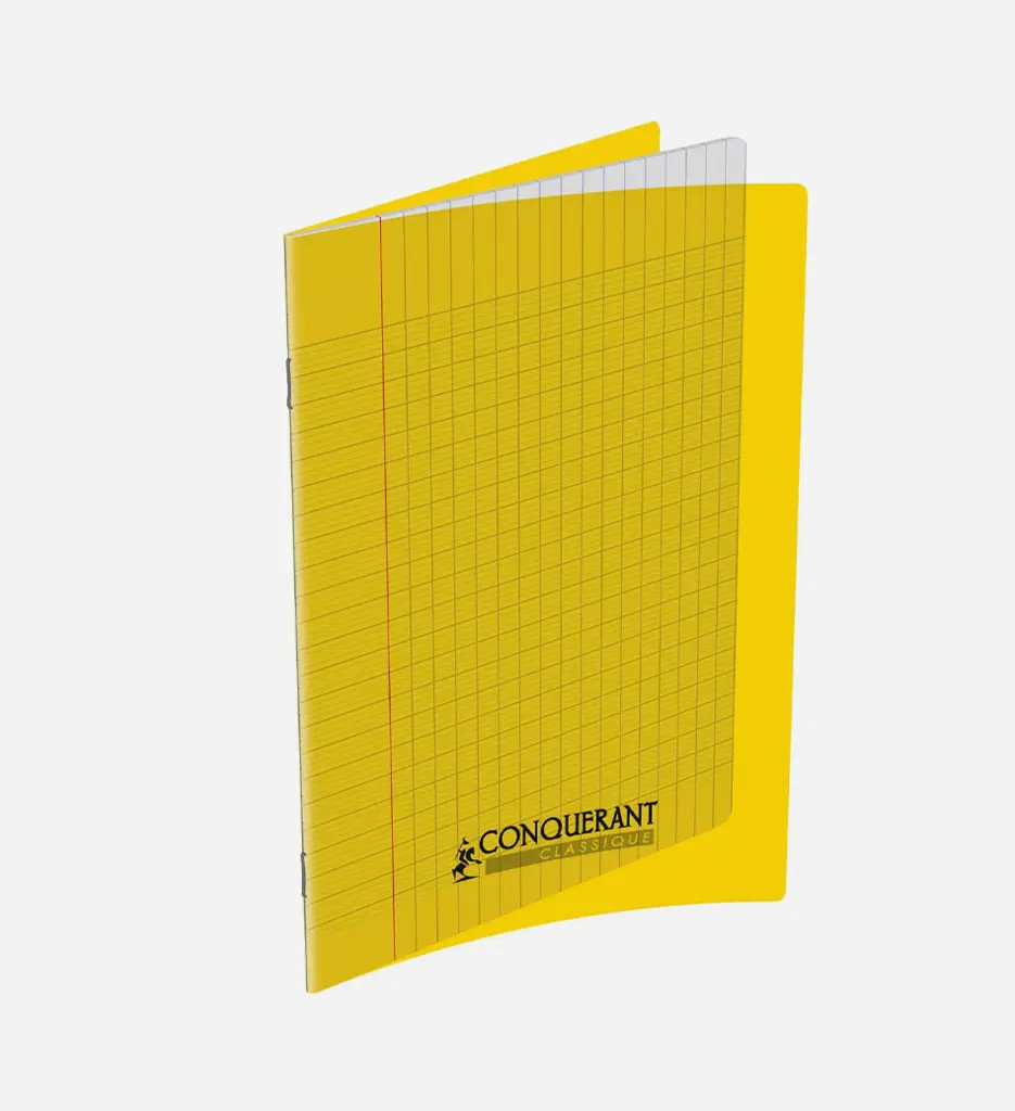 Cahier  Piqué 96P 17x22 90Gr PP Jaune - CONQUERANT