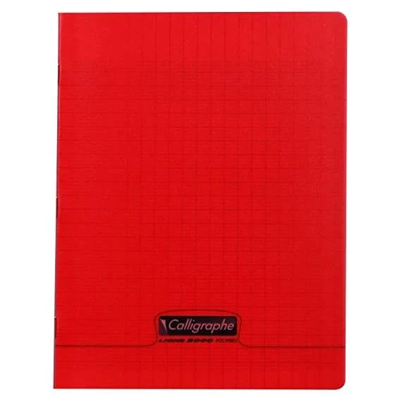 Cahier Piqué 96P A4 90Gr PP Rouge - CALLIGRAPHE