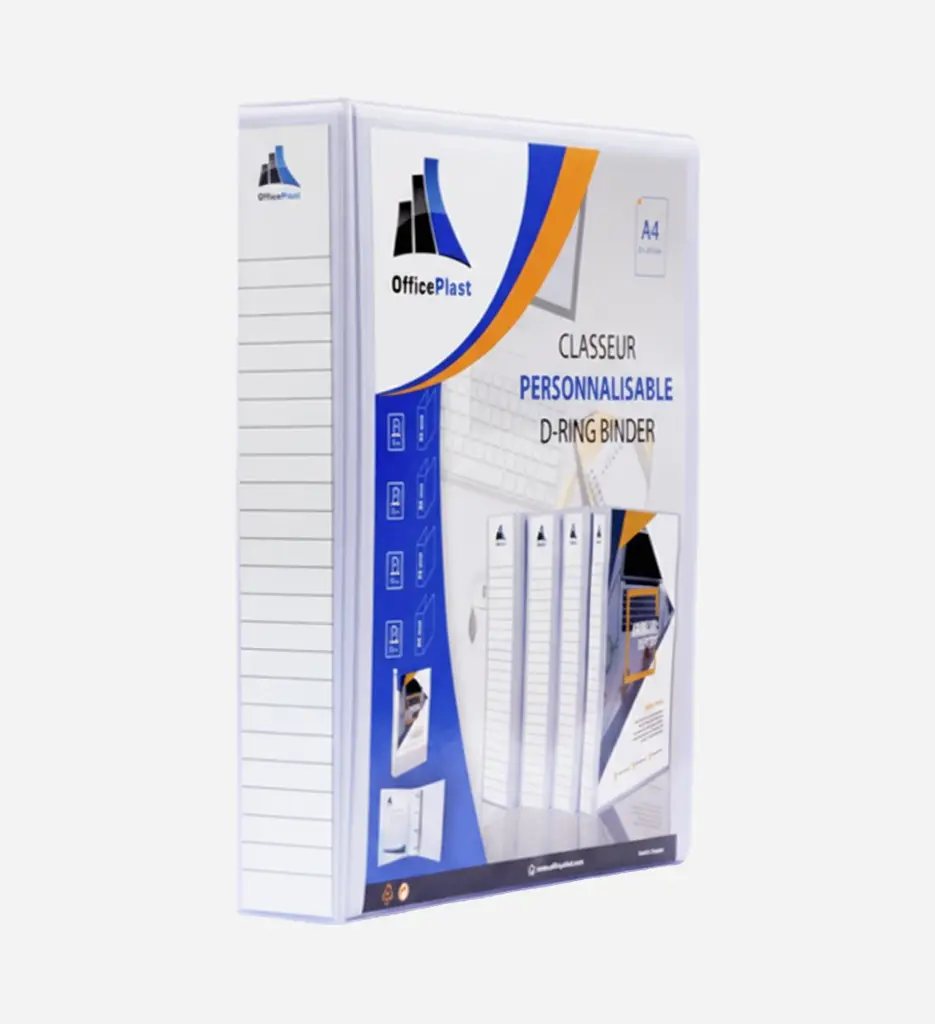 Classeur Personnalisable en Pvc Evidence - Dos 40mm Blanc