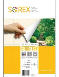 Etiquette Blanche A4/8 - Sorex