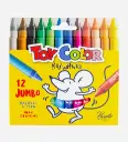 Pochette De 12 Crayons Wax Jumbo- TOY COLOR