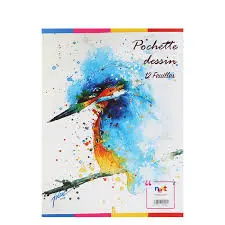 Pochette de 12 feuilles de dessin 